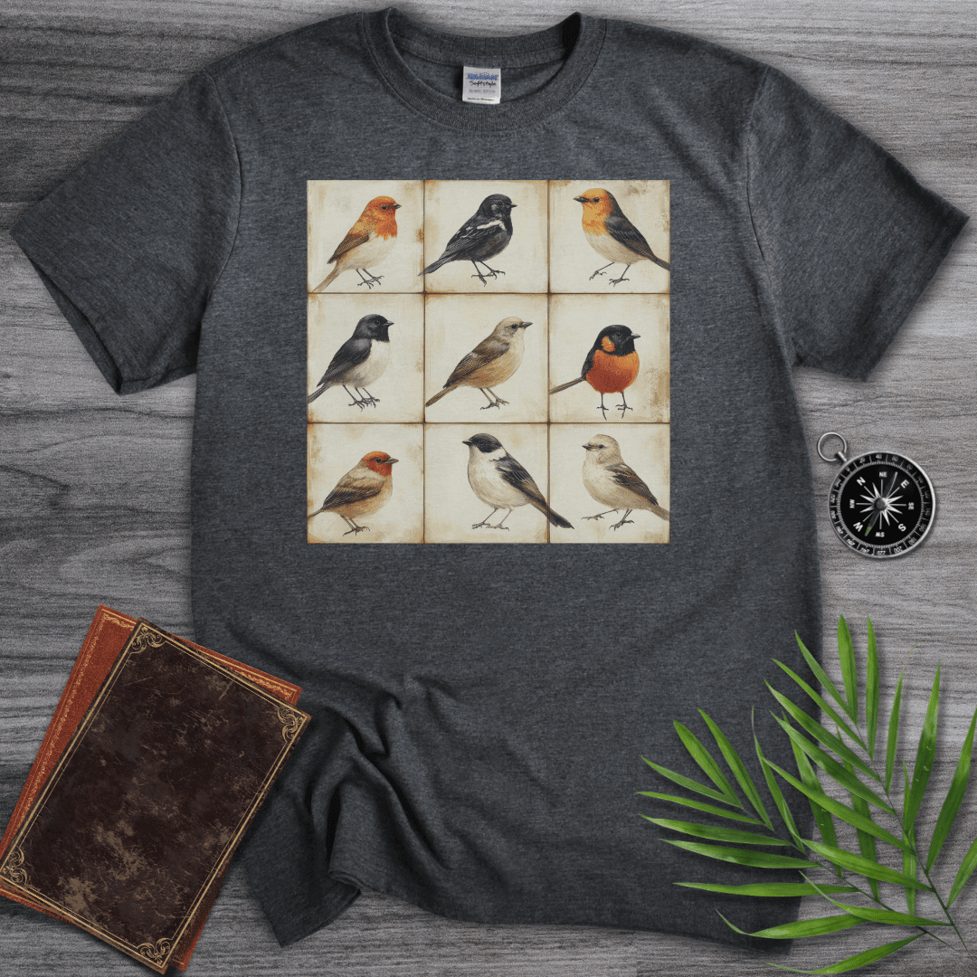 Simple Bird Species Grid T Shirt Gift For Nature Lover