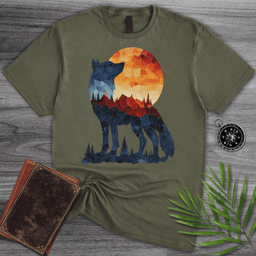 Mosaic Silhouette Dire Wolf T Shirt Gift For Nature Lover