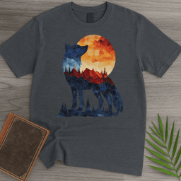 Mosaic Silhouette Dire Wolf T Shirt Gift For Nature Lover