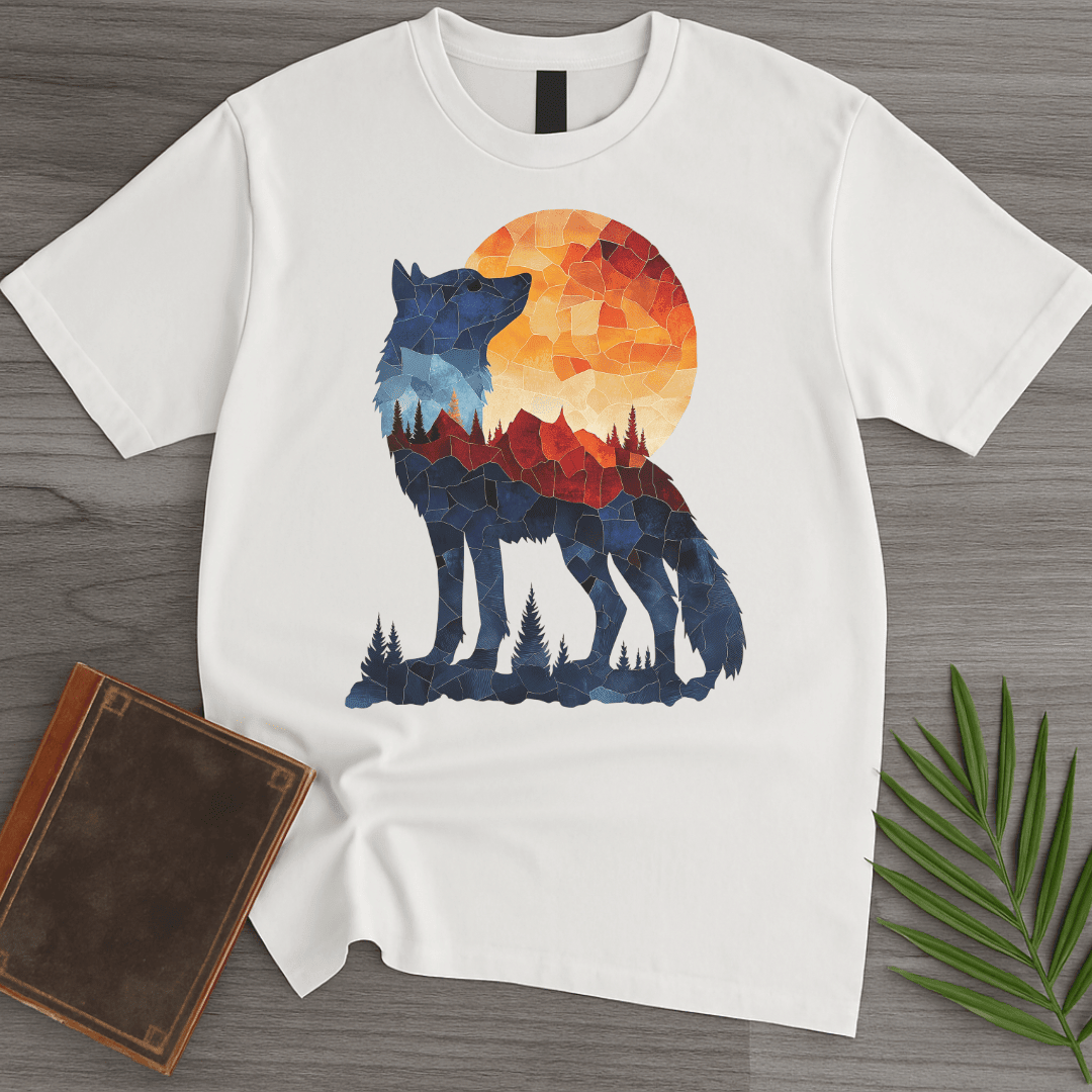 Mosaic Silhouette Dire Wolf T Shirt Gift For Nature Lover
