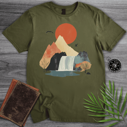 Mountain Waterfall Serenity T Shirt Gift For Nature Lover