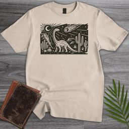 Meteor Dino Sunset T Shirt Gift For Nature Lover