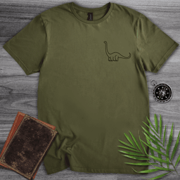 Minimalist Brachiosaurus Line Art T Shirt Gift For Nature Lover