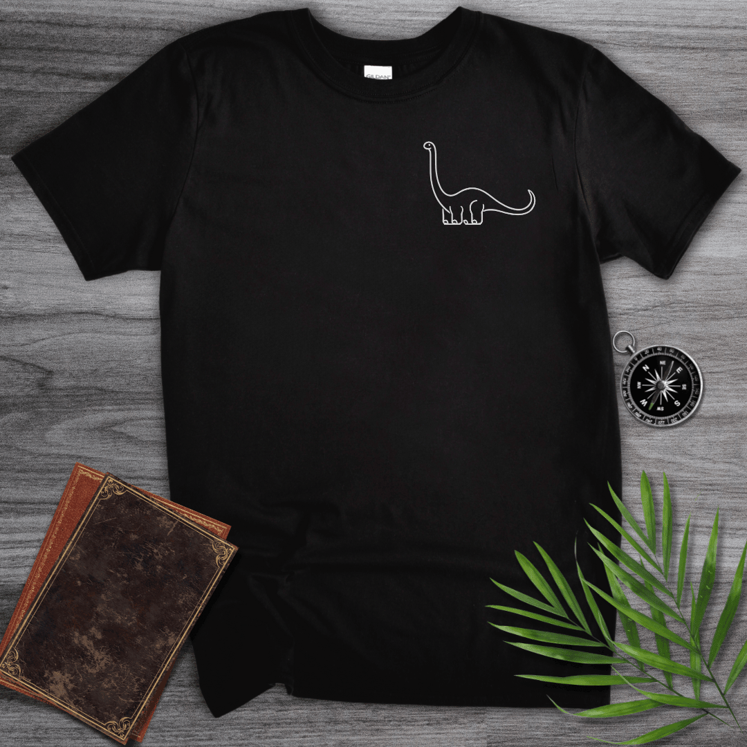 Minimalist Brachiosaurus Line Art T Shirt Gift For Nature Lover