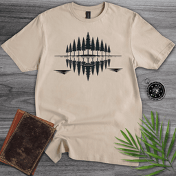 Minimalist Pine Tree Reflection T Shirt Gift For Nature Lover