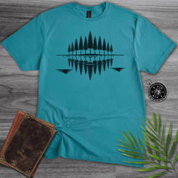Minimalist Pine Tree Reflection T Shirt Gift For Nature Lover
