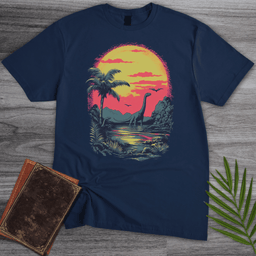 Retro Sunset 1980s Brachiosaurus T Shirt Gift For Nature Lover