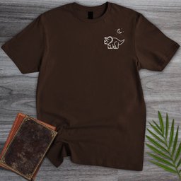 Minimalist Crescent Moon Triceratops T Shirt Gift For Dinosaur Lover
