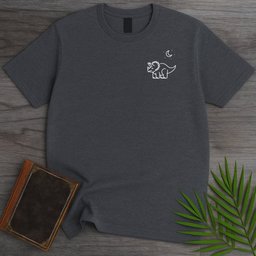 Minimalist Crescent Moon Triceratops T Shirt Gift For Dinosaur Lover