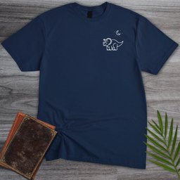 Minimalist Crescent Moon Triceratops T Shirt Gift For Dinosaur Lover