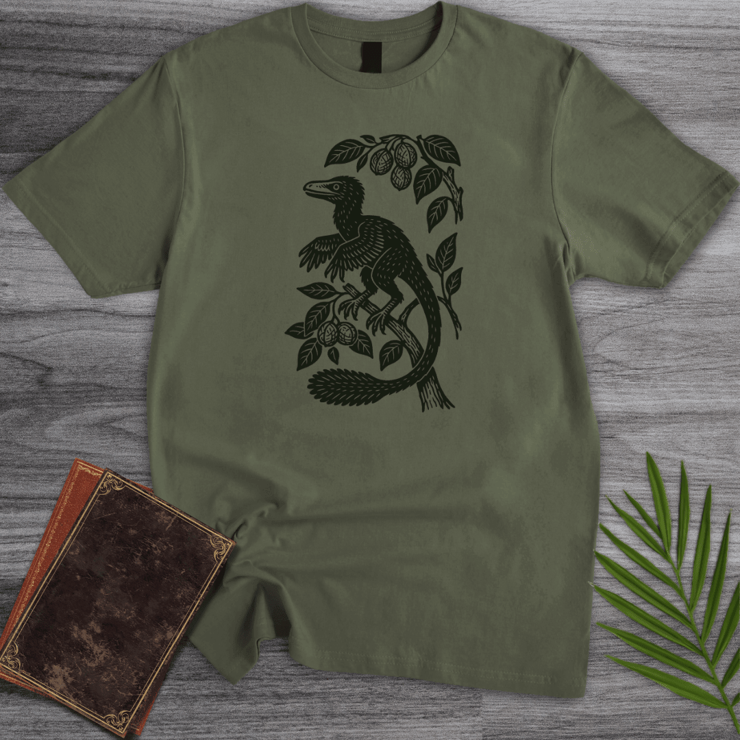 Microraptor Among Leaves T Shirt Gift For Nature Lover