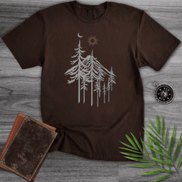 Pine Forest Sun And Moon T Shirt Gift For Nature Lover