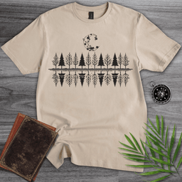 Minimalist Tree And Moon T Shirt Gift For Nature Lover