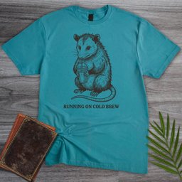 Running On Cold Brew Opossum T Shirt Gift For Nature Lover
