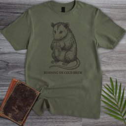 Running On Cold Brew Opossum T Shirt Gift For Nature Lover