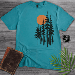 Pine Tree Forest Sunset T Shirt Gift For Nature Lover