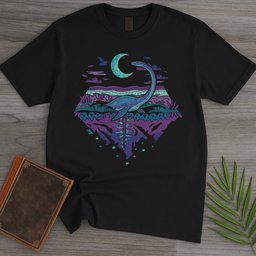 Plesiosaurus Moon Gazer T-Shirt