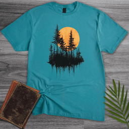 Minimalist Pine And Sun Forest T Shirt Gift For Nature Lover