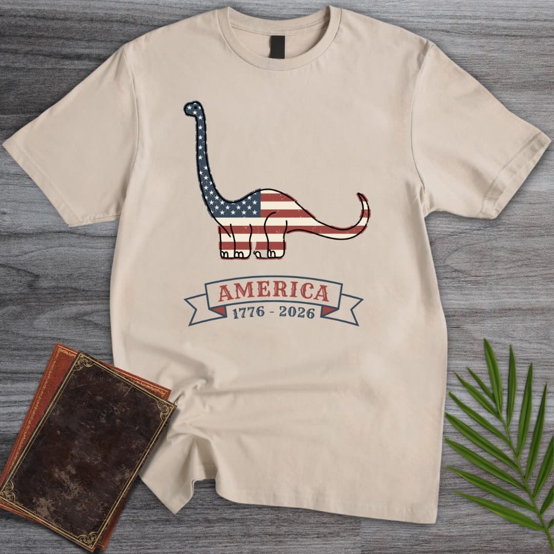 Patriotic Brachiosaurus Americas 250th T Shirt Gift For Nature Lover