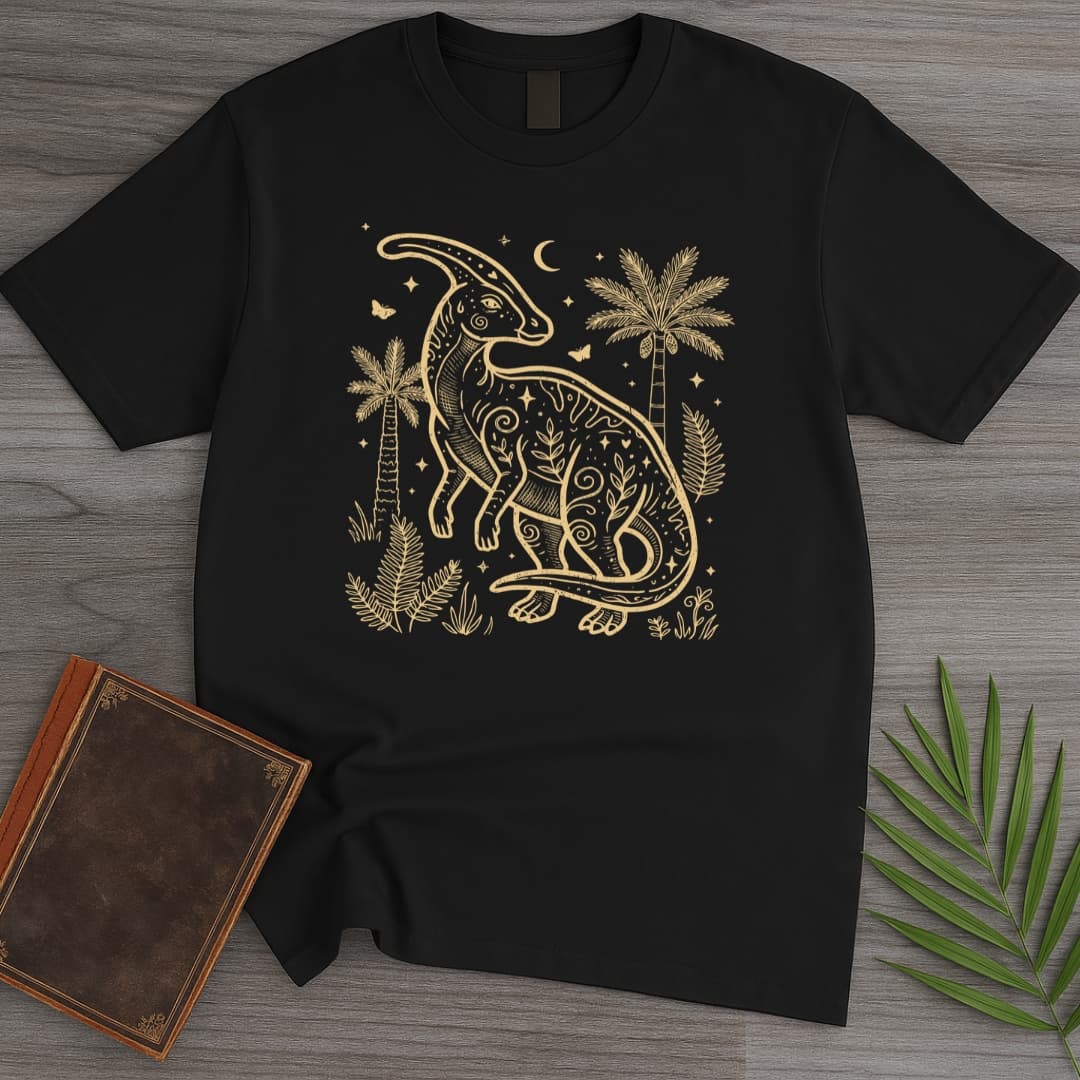 Moonlit Parasaurolophus T Shirt Gift For Nature Lover