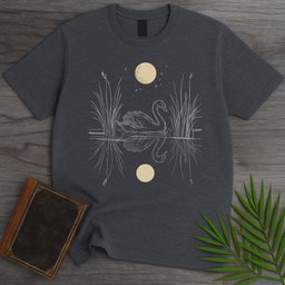 Silver Glide Swan T Shirt Gift For Nature Lover