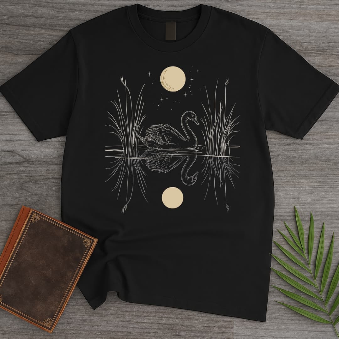Silver Glide Swan T Shirt Gift For Nature Lover