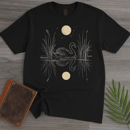 Silver Glide Swan T Shirt Gift For Nature Lover