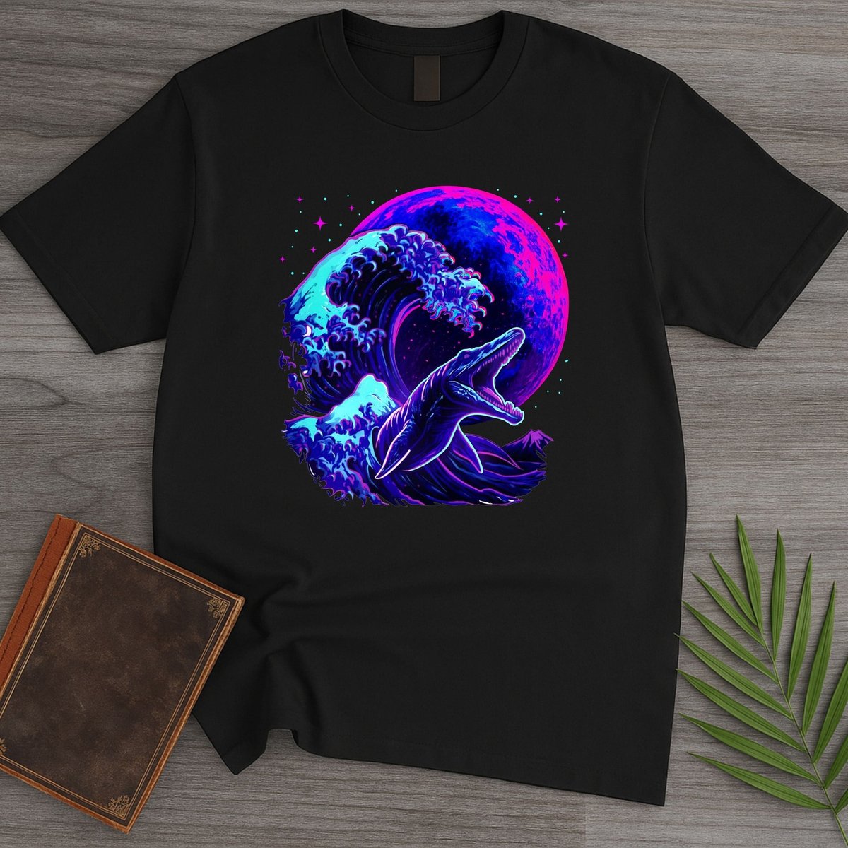 Mosasaur Cybermoon Wave T Shirt Gift For Nature Lover