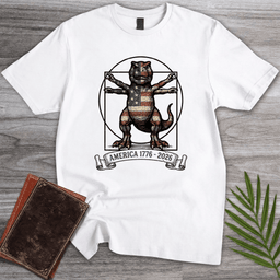 Vitruvian T Rex Americas 250th T Shirt Gift For Dinosaur Lover
