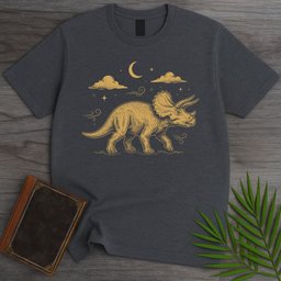 Triceratops Old Stars T Shirt Gift For Dinosaur Lover