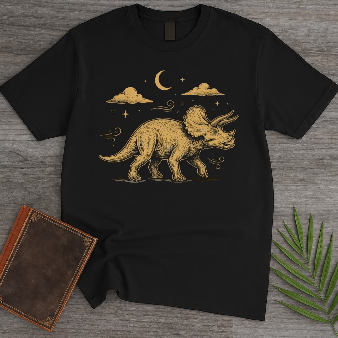 Triceratops Old Stars T Shirt Gift For Dinosaur Lover