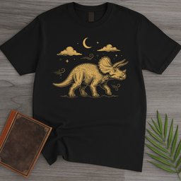 Triceratops Old Stars T Shirt Gift For Dinosaur Lover