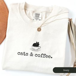 Cats And Coffee T Shirt Gift For Cat Lover