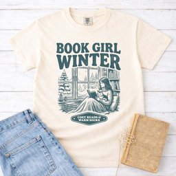 Book Girl Winter Tee Gift For Cat Lover