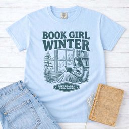 Book Girl Winter Tee Gift For Cat Lover