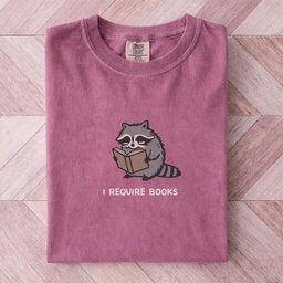 I Require Books Raccoon Tee Gift For Cat Lover