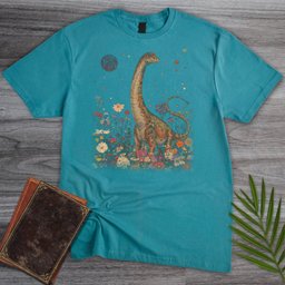 Vintage Floral Diplodocus T-Shirt