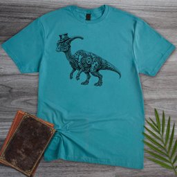 Vintage Parasaurolophus Steampunk T Shirt Gift For Nature Lover