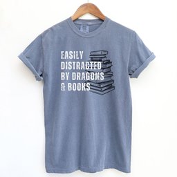 Easily Distracted By Dragons And Books Shirt T Shirt Gift For Cat Lover