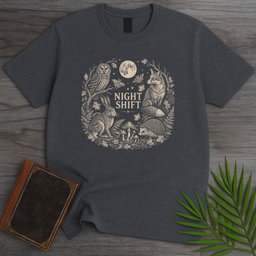 Woodland Nightshift Friends T Shirt Gift For Nature Lover