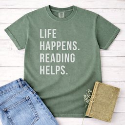 Life Happens Reading Helps Shirt T Shirt Gift For Cat Lover