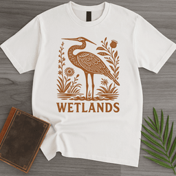 Wetland Heron Flora T Shirt Gift For Nature Lover