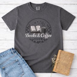 Books And Coffee Club Tee Gift For Cat Lover