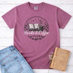 Books And Coffee Club Tee Gift For Cat Lover