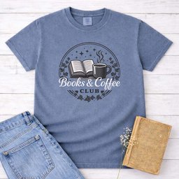 Books And Coffee Club Tee Gift For Cat Lover