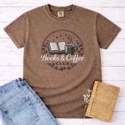 Books And Coffee Club Tee Gift For Cat Lover