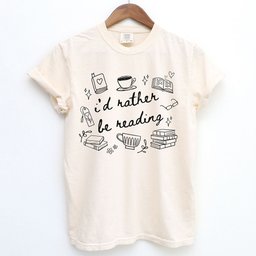 Id Rather Be Reading Doodle Shirt T Shirt Gift For Cat Lover