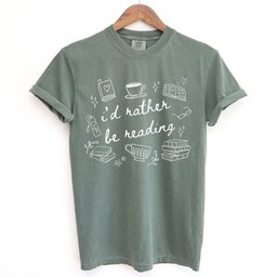 Id Rather Be Reading Doodle Shirt T Shirt Gift For Cat Lover