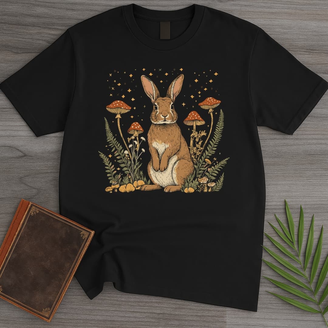 Toadstool Glade Rabbit T Shirt Gift For Nature Lover