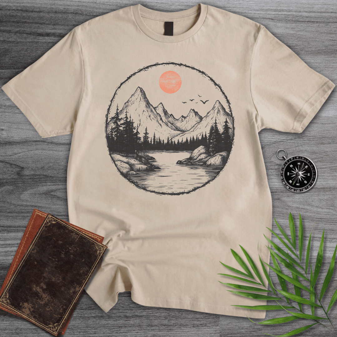Tranquil Mountain View T Shirt Gift For Nature Lover